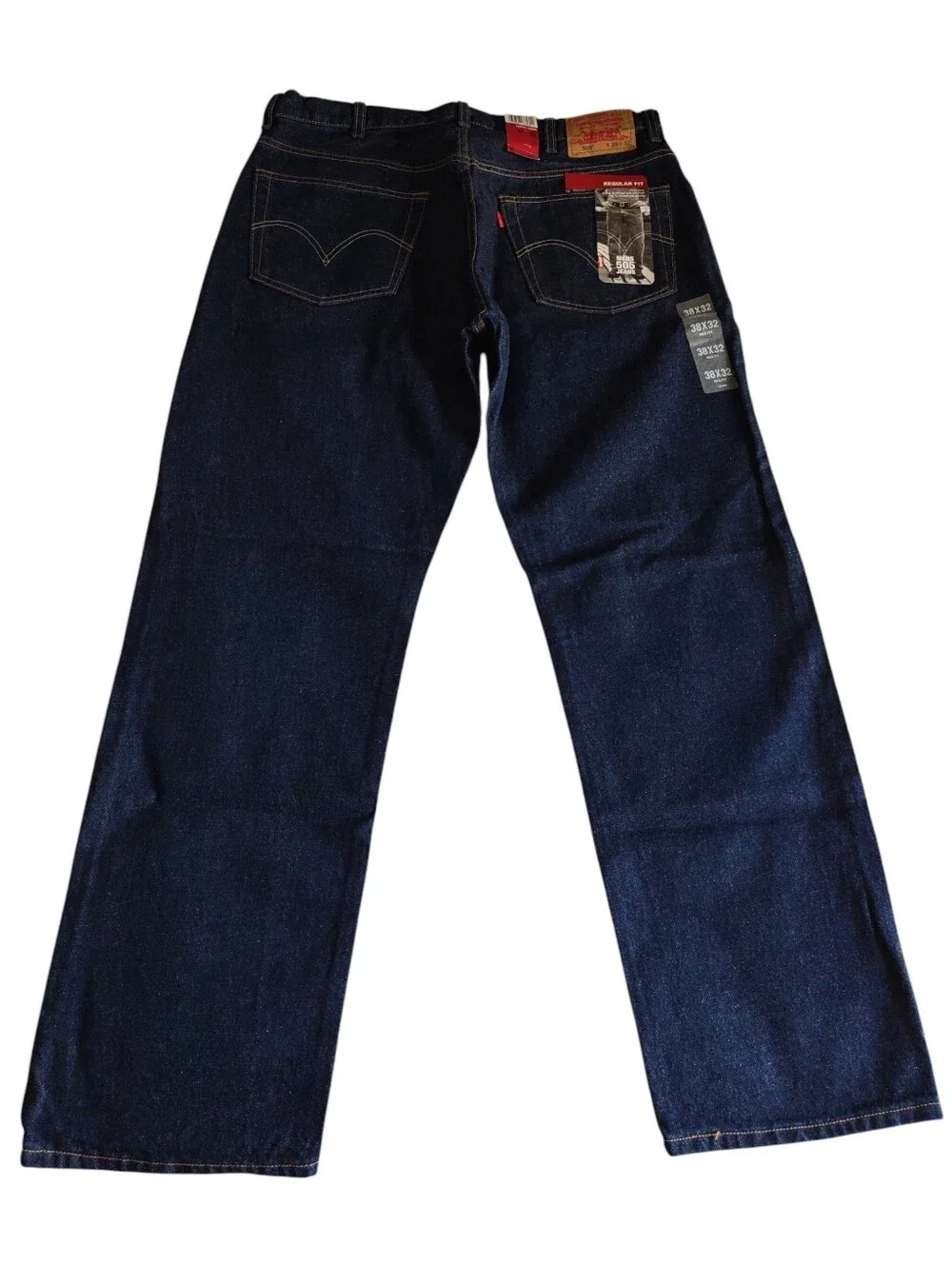 Levi's 38x32 505 Regular Fit Blue Jeans